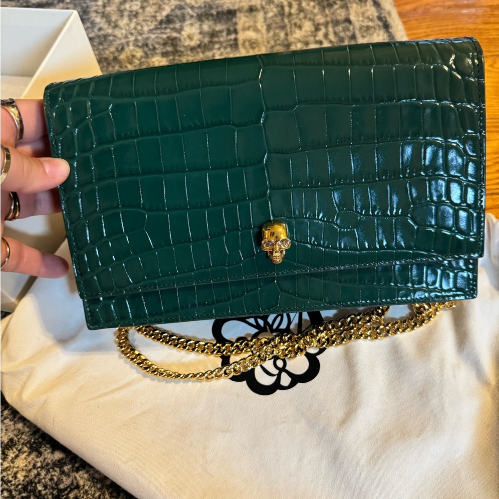 Alexander McQueen Crocodile-Embossed Bag